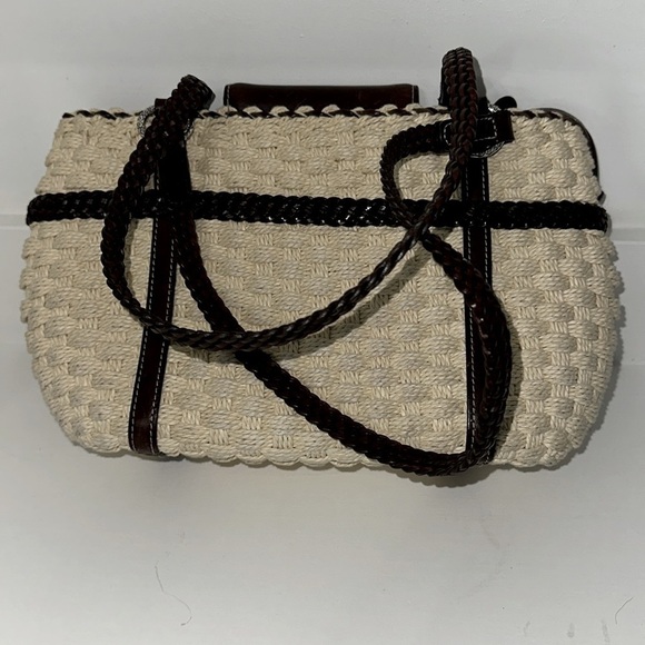 Brighton Woven and Leather Shoulder Bag With Heart Pendant And Floral Accent - Picture 3 of 7